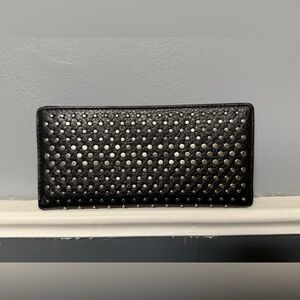 MARC JACOBS Black Leather wallet Q Degrade studs Tomoko black